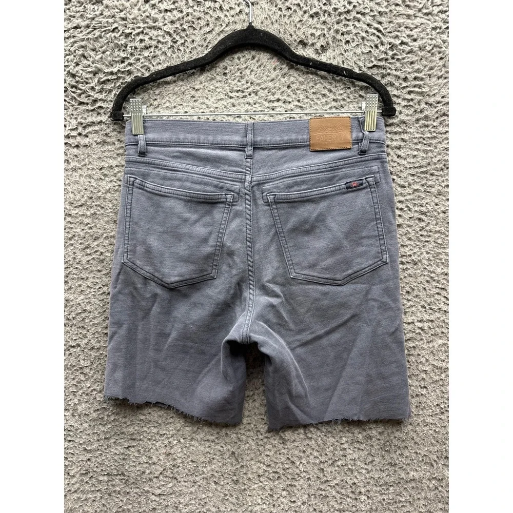 Faherty Raw Hem Altered Denim Jean Shorts Gray Dark Wash Mens Size 29
